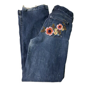 Eddie Bauer Womens Curvy Jeans Size 4 Cottage Core Floral Festival Destroyed